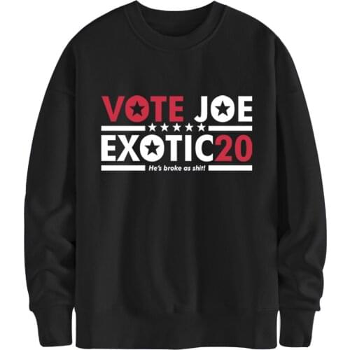 Vote Joe Exotic Mens Sweatshirts Hoodies Round Neck Top Clothing Male 2020 Printing Pullovers Breathable Moleton Masculino