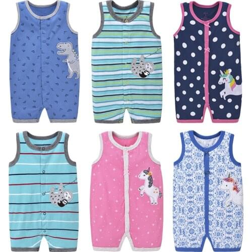 Children Summer New Clothes Sleeveless Vest romper for boy and girl Pure Cotton Unicorn Newborn Baby Clothes Toddler Costume2020