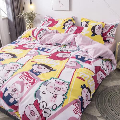 Cartoon fruit Bedding Set Soft Quilt Cover Pillowcase Warm Soft bed sets twin full queen king duvet cover sets green bedclothes