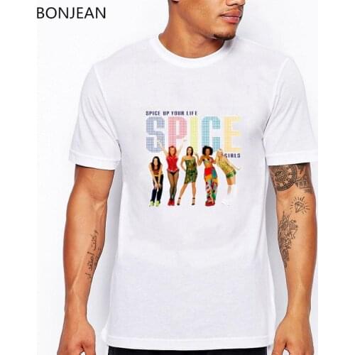Summer 2019 spice girls t shirt men harajuku shirt hip hop tee shirt homme graphic white t-shirt camisetas hombre streetwear