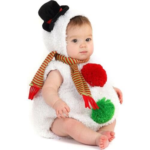 Cute Toddler Christmas Outfits Infant Baby Boys Girls Christmas Xmas Snowman Modelling Fleece Romper Scarf Sets Baby Costume