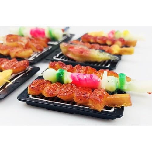 2pcs 1/6 Scale Dollhouse Miniature Simulation Barbecue BBQ Food Toy for Barbi,blyth Pretend Play food Kitchen Accessories Toys