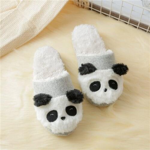 New Lady Cute Cartoon Creative Plush Bear Indoor Wooden Floor Mute Home Soft Bottom Warm Non-Slip Cotton Slippers In Winter