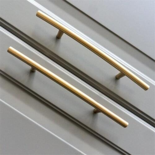 New Modern Minimalist Brass Curved Arch Bridge Handle Golden Wardrobe Cupboard Shoe Cabinet Door Knob Handles