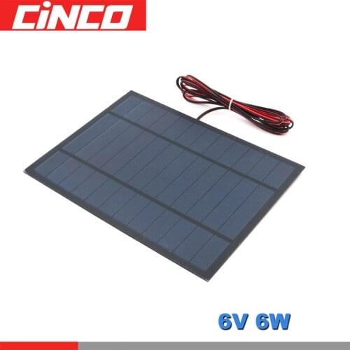 Poly Panel Solar monocrystalline Silicon 6V 6W with 200cm extend cable DIY Battery Charger Module Mini Solar Cell wire toy