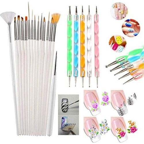 A Full Set Of Nail Line Brush 3D Nib Acrylic UV Gel Brush For Drawing Crystal Eyeliner Glitter French Design Nail Tool