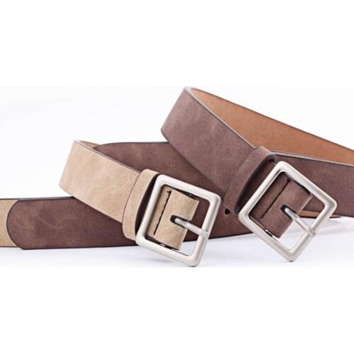 Q Fashion Elegant Ladies Square Buckle PU Leather All-matching Casual Waist Belts Women Belt Vintage Adjustable Cinturones Para
