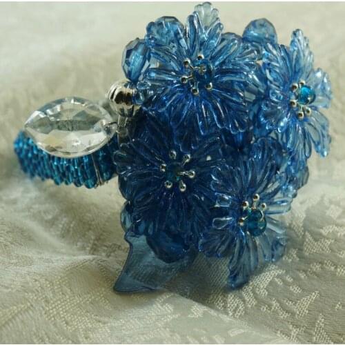 Qn16022506 bulk wholesale napkin rings crystal with glass beades, decoration napkin holder