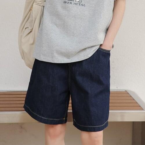 Shorts Women High Waist Retro All-Match High Quality Vintage Hot Sale Streetwear Boyfriend Knee Length Straight Trousers Womens