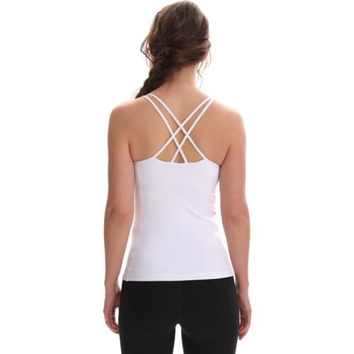 Sports Yoga Tank with Built in Bra Womens Summer Quick Dry Thick Material Sleeveless Shirt Gym Tank Tops