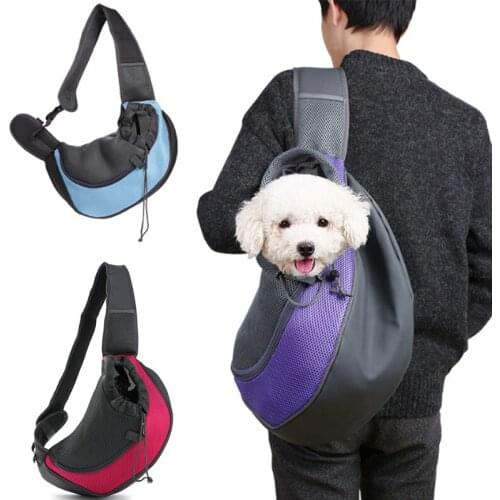 Pet Puppy Carrier Outdoor Travel Handbag Pouch Mesh Oxford Single Shoulder Bag Sling Mesh Comfort Travel Tote Shoulder Bag