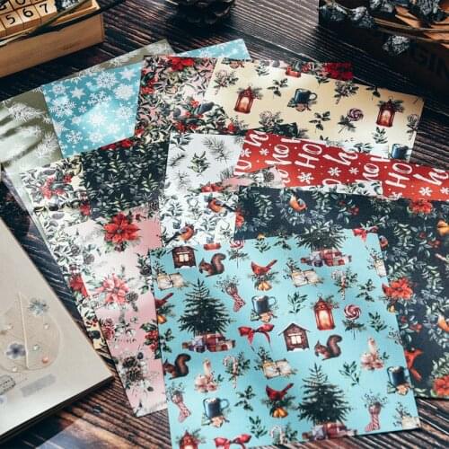 Vintage Christmas Series Basic Material Paper DIY Scrapbook Base TAG. Photo Props Gift Packaging Decoration