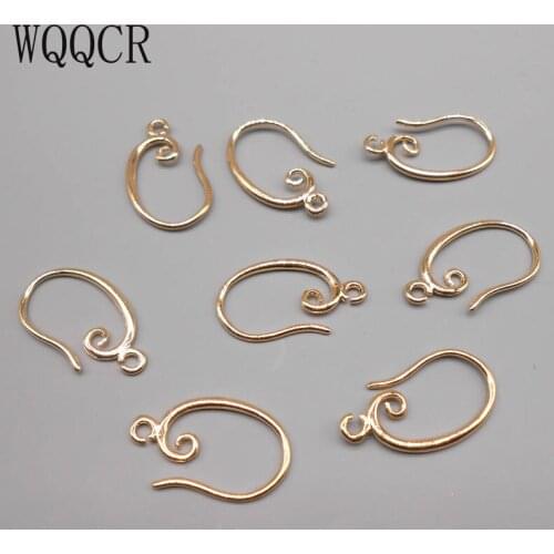 WQQCR 100PCS womens Earrings Ear Hooks 11* 20mm DIY Fashion Jewelry Found Accessories Gold 925Silver Earring Backs Rose Gold