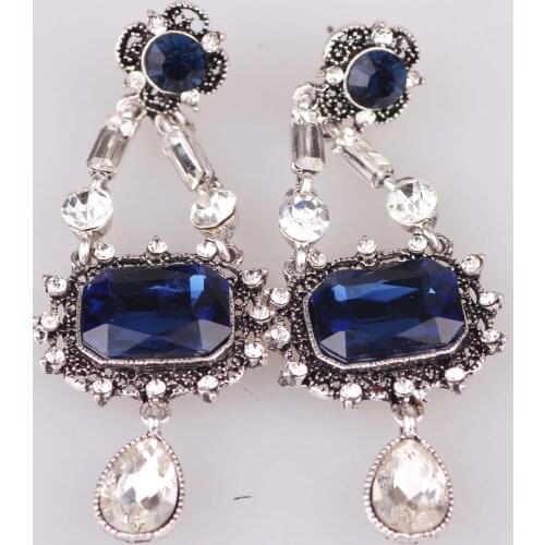 YaYi Jewelry Fashion BOHO Multicolor Glass Crystal Rhinestone Dangle Women Ancient Gold Color Wear Ear Band Long Tassel Earrings