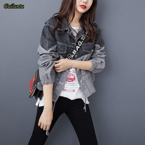 Spring Autumn Harajuku Streetwear Denim Jacket Women Outerwear Fashion Patchwork Vintage Jeans Short Coat Female Bomber Jackets