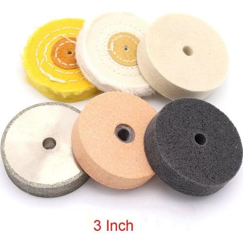 1PCS 3 Inch 75mm Wool Wheel Grinding Wheel Fiber Wheel Nylon Wheel Cloth Wheel Amber Jade Polishing Table Mill Accessories