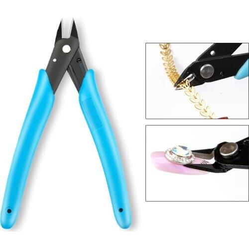 1pcs Blue Nail Clipper Manicure Tools Nail Clippers Drill Scissors Cuticle Professional Nail Supplies Metal Chain Alloy Scissors