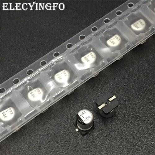 10pcs 1uF 50V1uf 4x5.5mm Japan NIC 50V1uF SMD Aluminum Electrolytic Capacitor