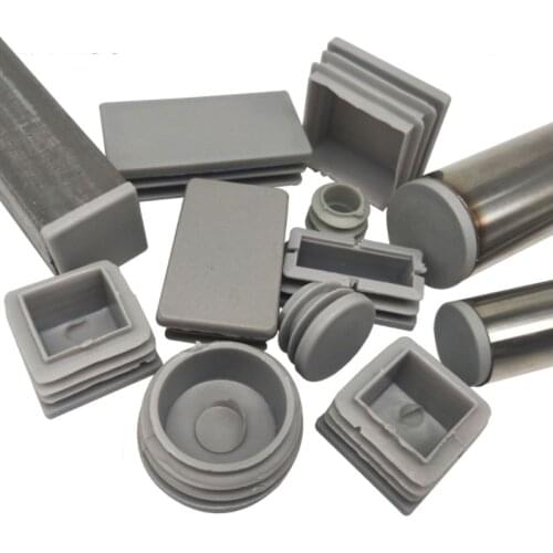 2/4/8Pcs Round/Square Grey Plastic Blanking End Cap Tube Pipe Insert Plug Bung