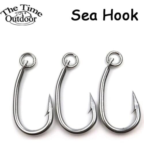 2 Pcs/lot Saltwater Tuna Fishing Hooks Shark Tuna Hook Barbed Stainless Steel sea Hook Peche Fishing Hooks Size 3.2 Inch