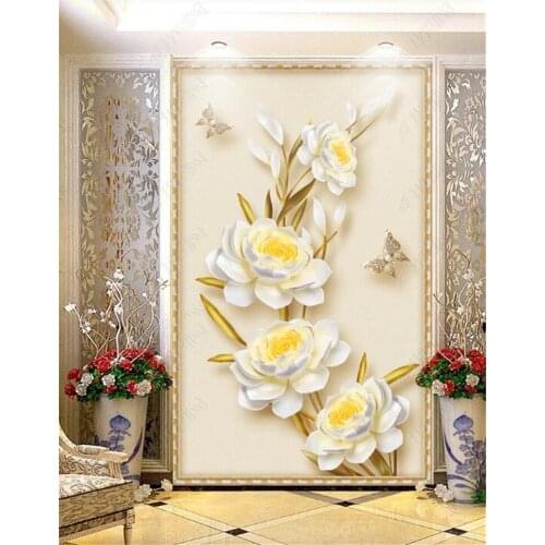 Customize any size 3D mural wallpaper stereo relief flower jewelry entrance corridor wall mural photo wallpaper 3D