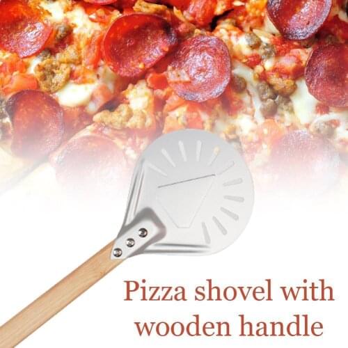 7 8 9 Inch Perforated Pizza Turning Peel Pizza Shovel Pizza Non Aluminum Kitchen Peel Tool Wooden Perforated Turning Handle W9Q1