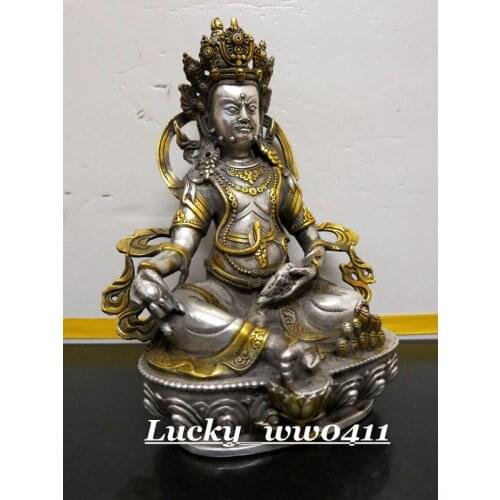 Budismo tibetano, Jambhala amarilla, el Dios de la riqueza estatua de bronce de Buda, Bodhisattva, se puede instalar el depósito