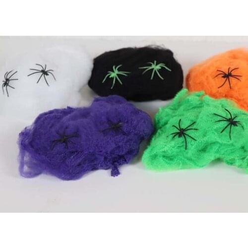 White Stretchy Cobweb Spider Web for Halloween Scary Party Scene Props Horror Halloween Decoration for Bar Haunted House