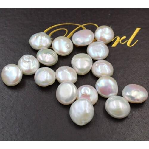 13-14mm/5pcs,Handpicked natural freshwater button pearl beads,Loose pearls Jewelry accessories for DIY women Earring necklace