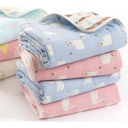 Pure Cotton Baby Towel, 70*140cm Kids Baby Bath Towels 6 Layers Muslin Swimming Bathrobe Cotton Children Beach Towel