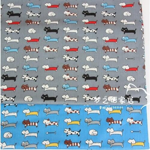 DIY Handmade Sewing Craft Textile Pillow Cloth Baby Dress Material Patchwork Quilting Tissus Tilda Cat 100% Cotton Fabric