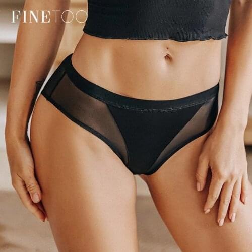 Finetoo Womens Stitching Sexy Briefs High Slit Low Waist Breathable Summer Refreshing Underwear