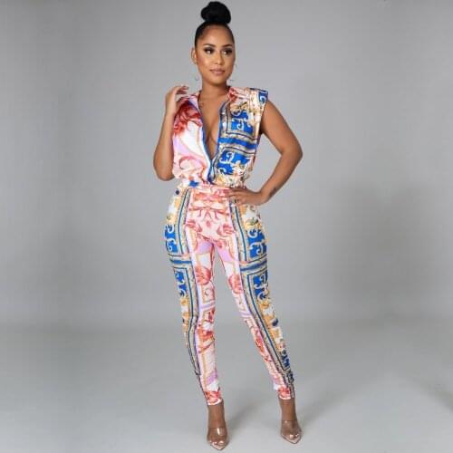 2 Piece Sets African Sets For Women New African Print Elastic Bazin Baggy Pants Rock Style Dashiki Sleeveless Famous Suit Lady