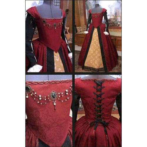 Tudor Period Tudor dress cosplay costume Renaissance faire red Gown dress cosplay costume custom made