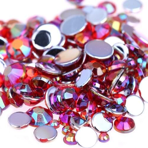 Round Flatback Acrylic Rhinestones 1.5mm-6mm Mixed Size AB Colors DIY Clothing Decorations Sparkling Newest Nail Art Decorations