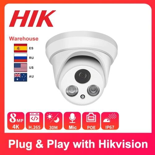 Hikvision Compatible 8MP Dome POE IP Camera Home Security CCTV Camera 5MP HD IR 30m H.265 P2P Plug&play ColorVu IPC