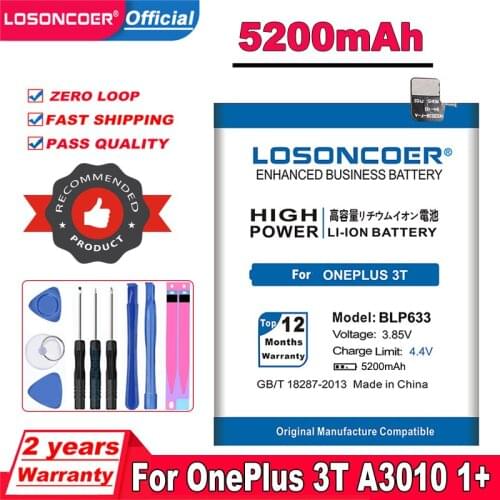LOSONCOER OnePlus 3T Phone Batteries
