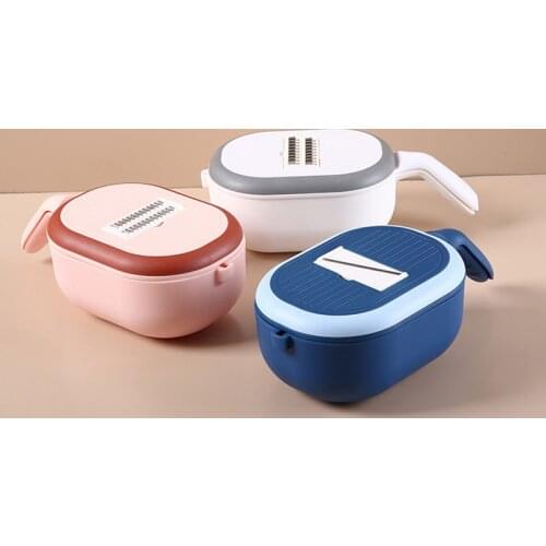 New Multifunctional Rotate Vegetable Cutter With Drain Basket 11 In 1 Kitchen Colander Veggie Fruit Shredder Grater Slicer