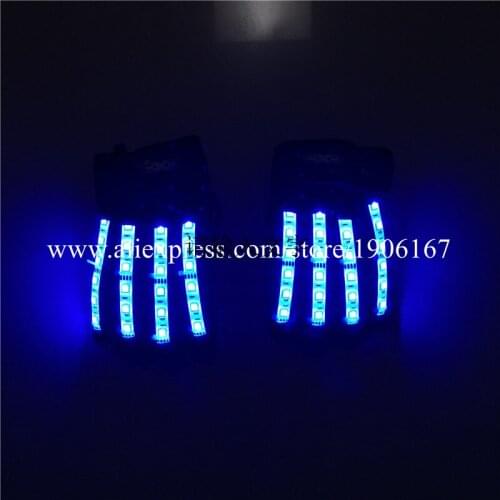 Fashion Colorful LED Luminous Flashing Gloves Led RGB Illuminate Party Gloves For DJ KTV Nightclub Bar Stage Show Dance Wear