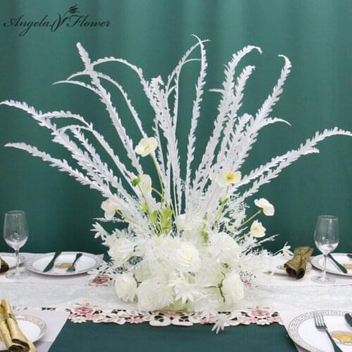Customizable Artificial Flower Ball Rose Pampas Grass Reed Flower Arrangement DIY Wedding Bouquet Table Centerpieces Party Props