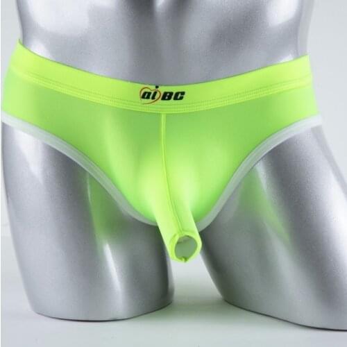 Men' Underwear Ice Silk Elephant Nose Sexy Breathable Super Thin Bulge Pouch Underpants Home Soft Shorts Male Panties