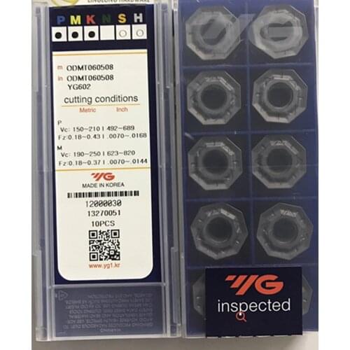 ODMT060508 YG602 10pcs 50pcs 100% Made in Korea YG-1 Carbide insert Processing: stainless steel, steel, cast iron