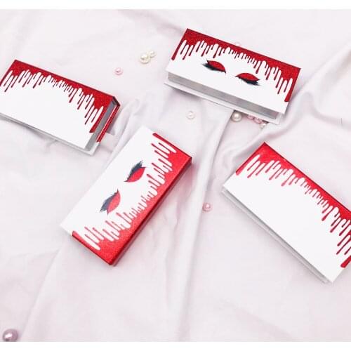 Wholesale Lash Boxes Packaging Eyelash Packaging Box False Eyelashes Rectangle Makeup Lashes Glitter Package Cases Bulk Vendors