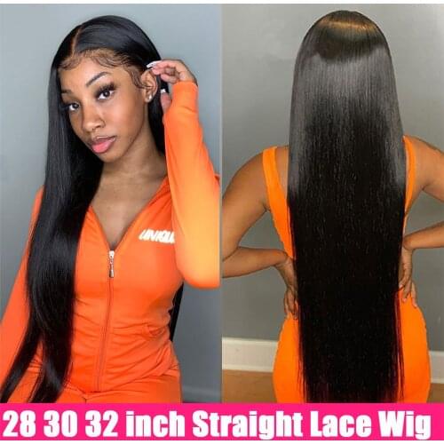 13x4 Bone Straight Human Hair Wigs For Black Women Unprocessed Brazilian Straight Frontal Wig Preplucked Closure Wig 180 Density