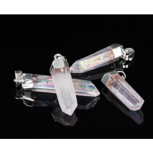 1pcs Natural Crystal Column White Quartz Pendants Crystal Pillars Women Necklace Pendant Stones Pendant