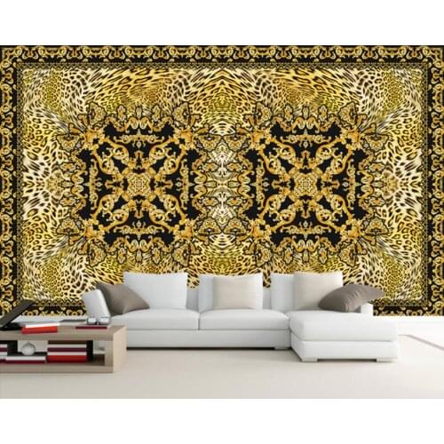 Custom wallpaper 8d Retro leopard print TV background wall wall paper mural 3d home decor stereoscopic 3d wallpaper