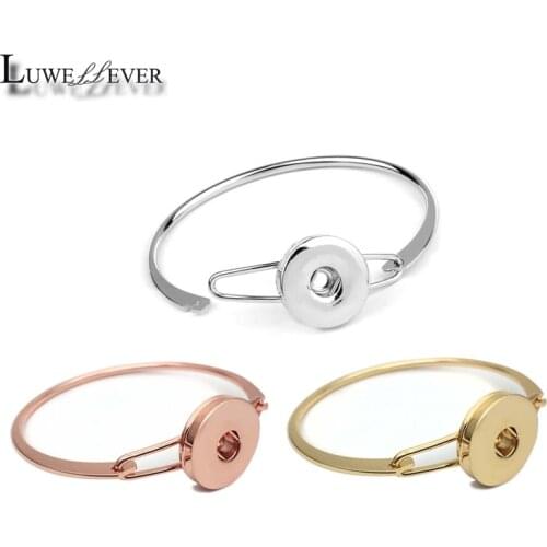 Gold Interchangeable 005 Fashion Adjustable Bracelet Ginger 18mm Snap Button Charms Bracelet&Bangles For Women Jewelry Gift