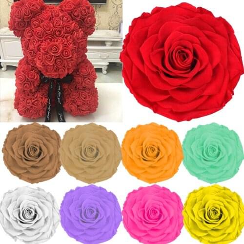 Preserved Rose Flowers Immortal Rose 4-5cm Diameter Mothers Day DIY Wedding Eternal Life Flower Material Gift 8pcs/Box