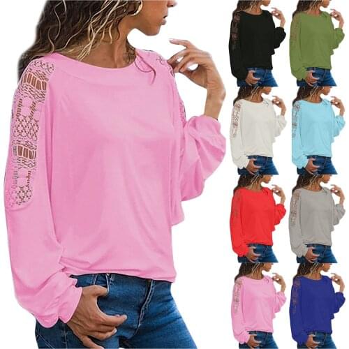 5xl Women Sweetshirts Hoodies Women Long Sleeve Solid Lace Trimmings Hollow Out Loose Sweatshirt Tops Sudaderas Con Capucha