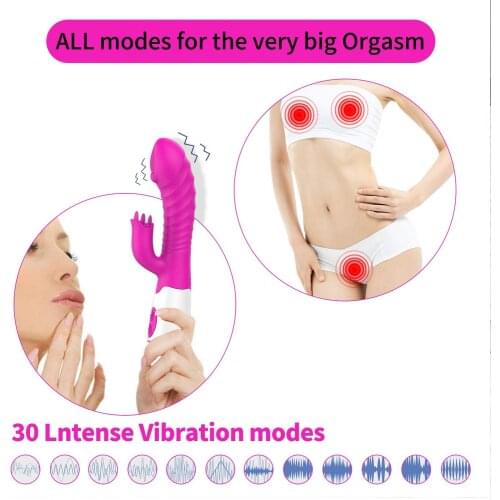 G-Spot Tongue Vibrator Sexy Slave Clitoral Stimulator with Tongue Tickler Massager with10 Vibration Modes Adult Sex Toy Vibrator